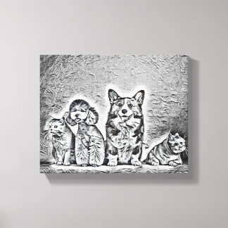 Lycklig Pet Artwork Canvastryck
