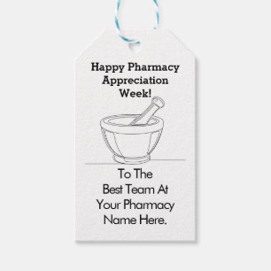 Lycklig Pharmacy Apprecision Week Gift Märkre Mort Presentetikett