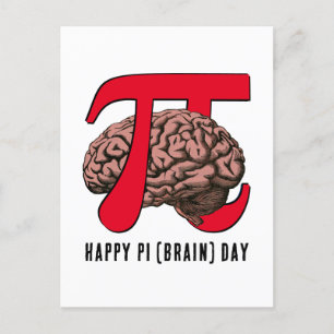 Lycklig Pi Brain Day Vykort
