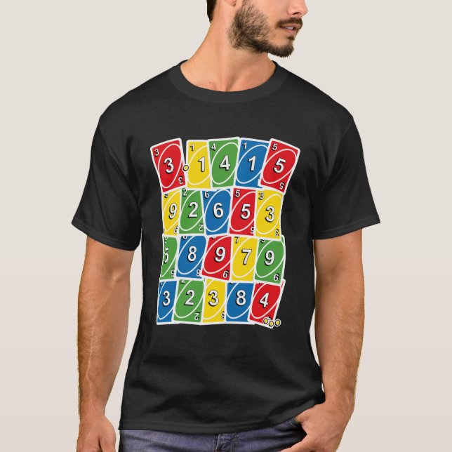 Lycklig PI-dag 314 3 14 Retro Math Card-spel T Shirt (Framsida)