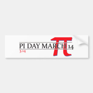 Lycklig Pi-dagen 14 mars Bildekal