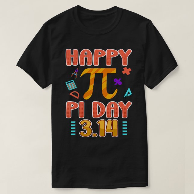 Lycklig Pi-dagen Matematic Teacher Rainbow Funny P T Shirt (Design framsida)