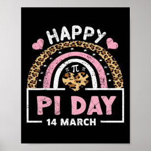 Lycklig Pi Day 2024 Rainbow Math Älskare Teacher L Poster