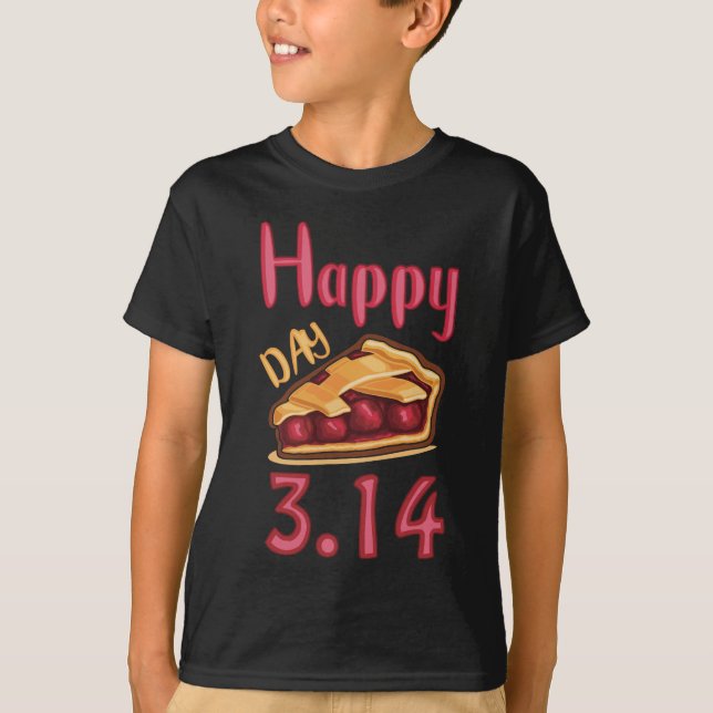 Lycklig Pi Day 3.14 2019 Cherry Paj Funny Math Gif T Shirt (Framsida)
