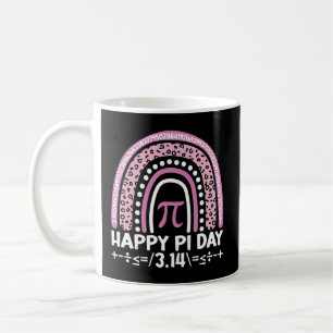Lycklig Pi Day 3.14 Leopard Rainbow Math Teacher Kaffemugg
