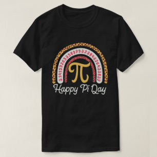 Lycklig Pi Day 3.14 Leopard Rainbow Math Teacher T Shirt