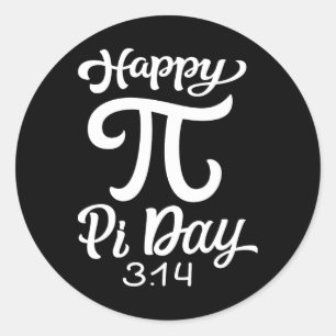 Lycklig Pi Day 3.14 Math Runt Klistermärke