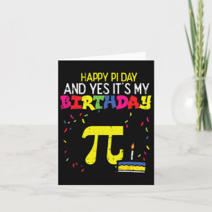 Lycklig Pi Day Birthday 3.14 Bday Math Pun Geek Ma Kort