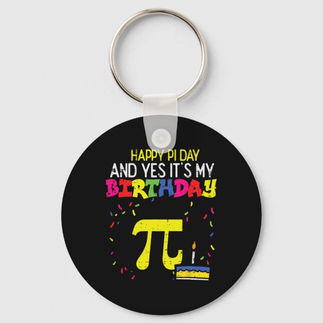 Lycklig Pi Day Birthday 3.14 Bday Math Pun Geek Ma Nyckelring (Framsida)