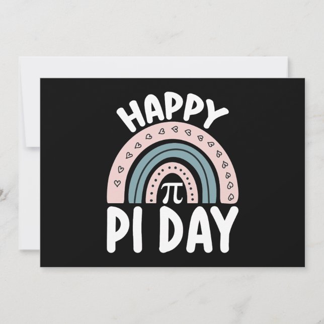 Lycklig Pi Day Boho Rainbow Math MaTemat Inbjudningar (Framsida)