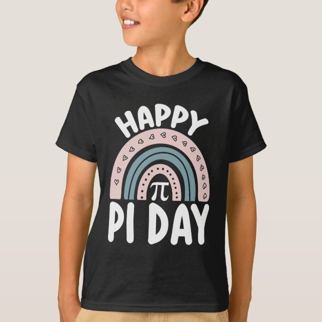 Lycklig Pi Day Boho Rainbow Math MaTemat T Shirt (Framsida)