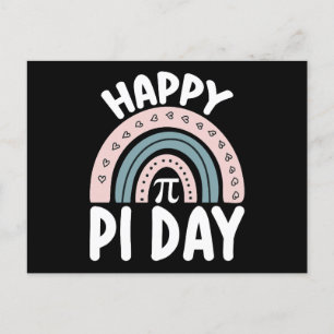 Lycklig Pi Day Boho Rainbow Math MaTemat Vykort