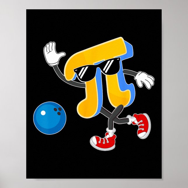 Lycklig Pi Day Bowling Älskare Pi Symbol Math Teac Poster (Framsidan)