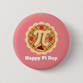 Lycklig Pi Day Cherry Paj Cute 3.14 Knapp