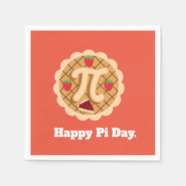 Lycklig Pi Day Cherry Paj Cute 3.14 Pappersservett