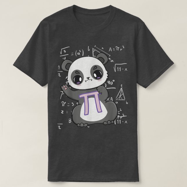Lycklig Pi Day Cute Panda Björn 3 T Shirt (Design framsida)