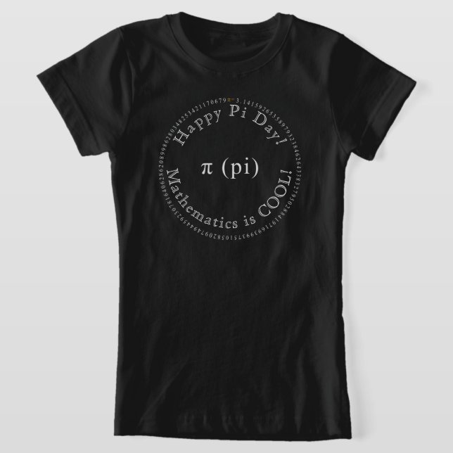 Lycklig Pi Day Digits Elegant Math Science School T Shirt (Laydown)