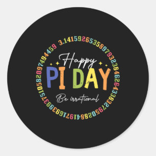 Lycklig Pi Day Funny Math Älskare Lärare 3.14 Pi N Runt Klistermärke