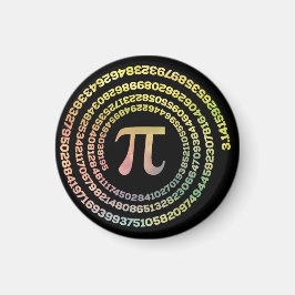 Lycklig Pi Day Funny School Math Spiral Text Magnet