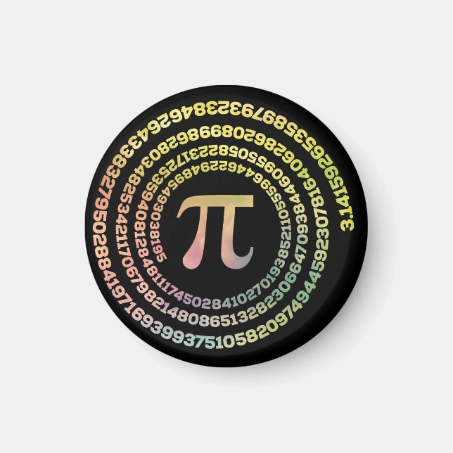 Lycklig Pi Day Funny School Math Spiral Text Magnet (Framsidan)