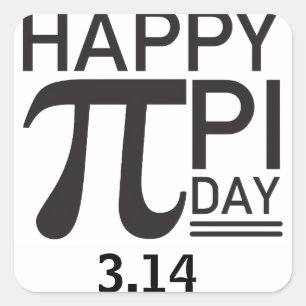 Lycklig Pi Day Fyrkantigt Klistermärke