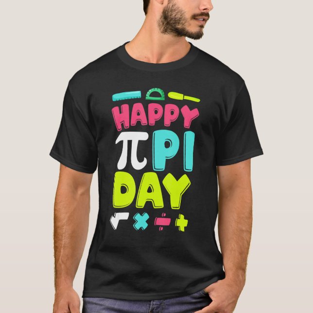 Lycklig Pi Day Kids Boys Girls Math Teacher Studen T Shirt (Framsida)