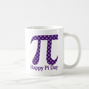 Lycklig Pi Day Lavendar Flowers på Lila Kaffemugg