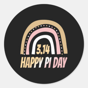 Lycklig Pi Day Matematemat Math Teacher Rainbow Pi Runt Klistermärke