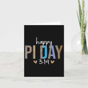 Lycklig Pi Day Mathematics Math Teacher Leopard Pi Kort
