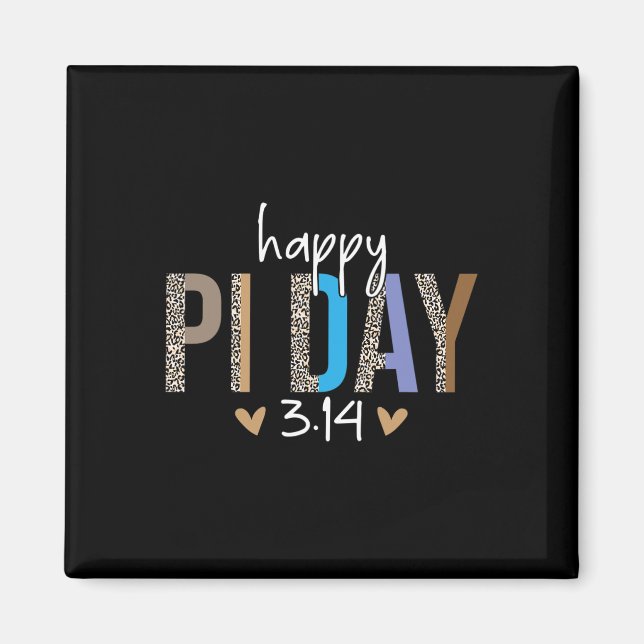 Lycklig Pi Day Mathematics Math Teacher Leopard Pi Magnet (Framsidan)