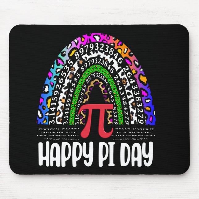 Lycklig Pi Day Matheme Leopard Rainbow, Math Nerd Musmatta (Framsidan)