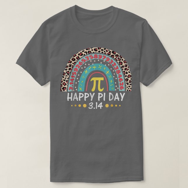 Lycklig Pi Day Mathemtheme Math Teacher Gift Leopa T Shirt (Design framsida)