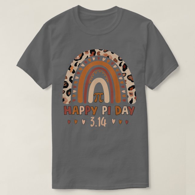 Lycklig Pi Day Mathemtheme Math Teacher Gift Leopa T Shirt (Design framsida)
