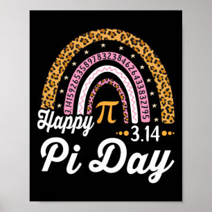 Lycklig Pi Day Mathemthemtheme Math Teacher Studen Poster