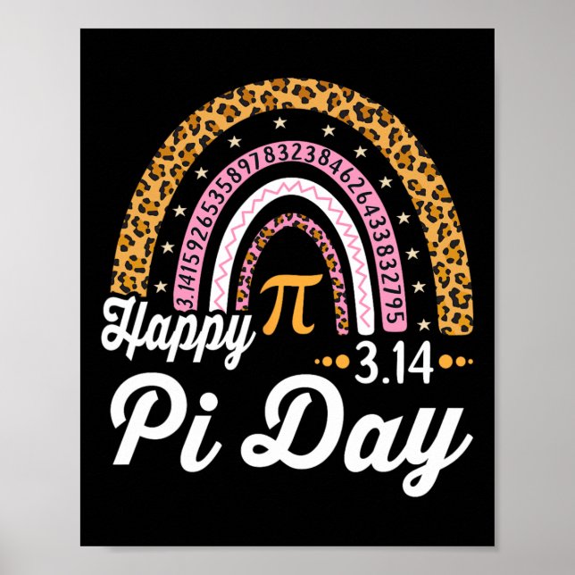Lycklig Pi Day Mathemthemtheme Math Teacher Studen Poster (Framsidan)
