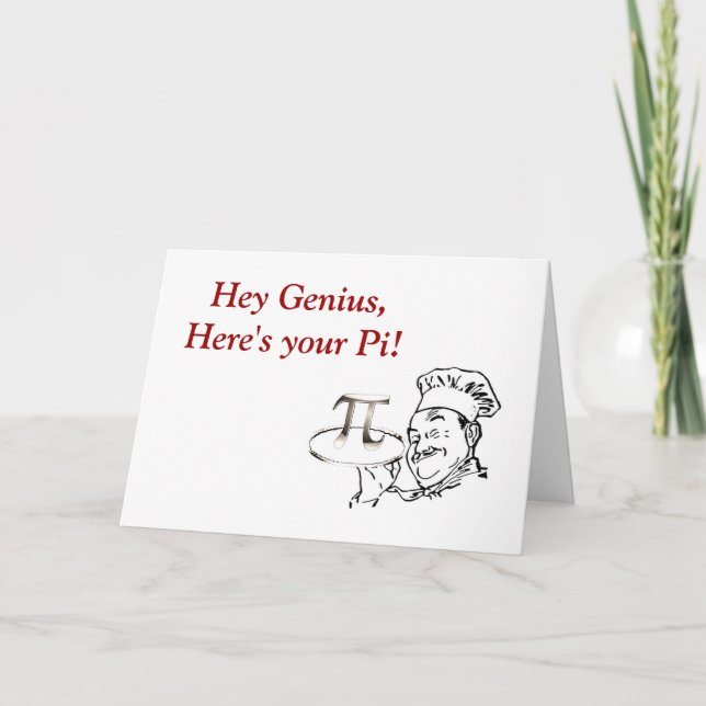 Lycklig Pi Day med kock och paj Kort (Framsida)