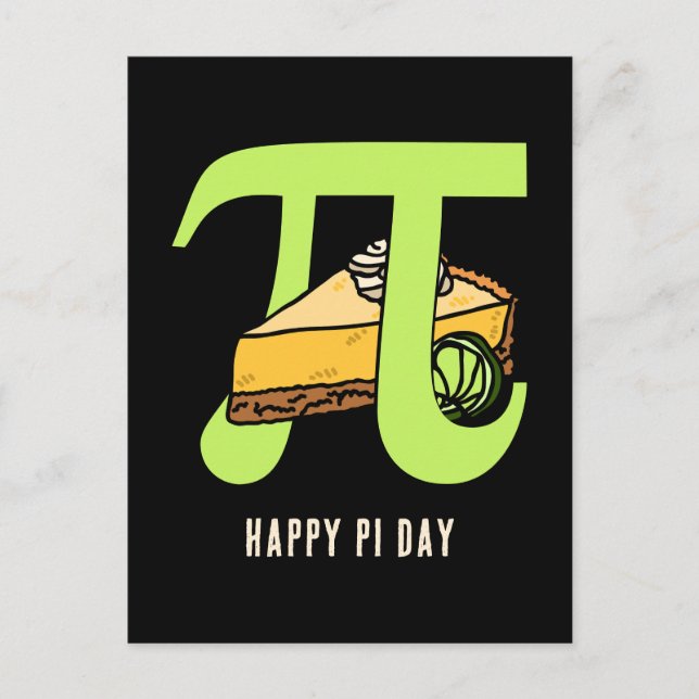 LYCKLIG PI DAY Nyckel Lime Paj Vykort (Framsida)