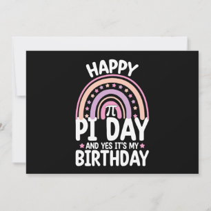 Lycklig Pi Day och det är min födelsedagsmat Rainb Inbjudningar
