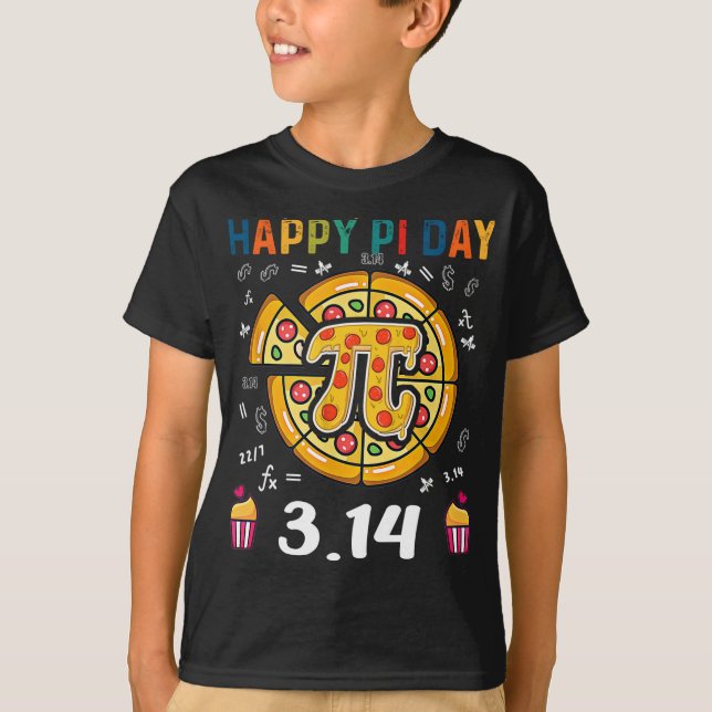 Lycklig Pi Day, Paj Day Pizza - Mathematics Pi Sym T Shirt (Framsida)