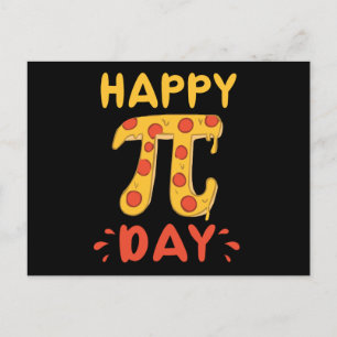 Lycklig Pi Day, Paj Day Pizza-Mathematics Pi Symbo Vykort