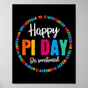 Lycklig Pi Day Paj Funny Math Coach Teacher Pi Day Poster