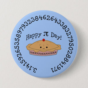 Lycklig Pi Day Paj Knapp