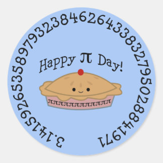 Lycklig Pi Day Paj Runt Klistermärke