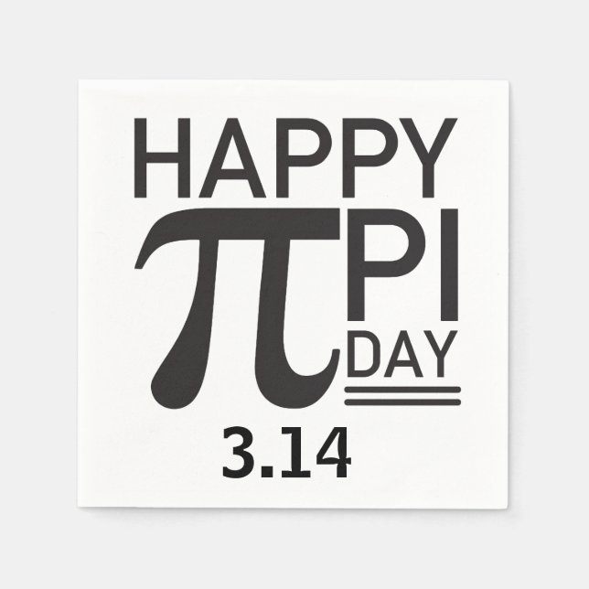 Lycklig Pi Day Pappersservett (Framsidan)