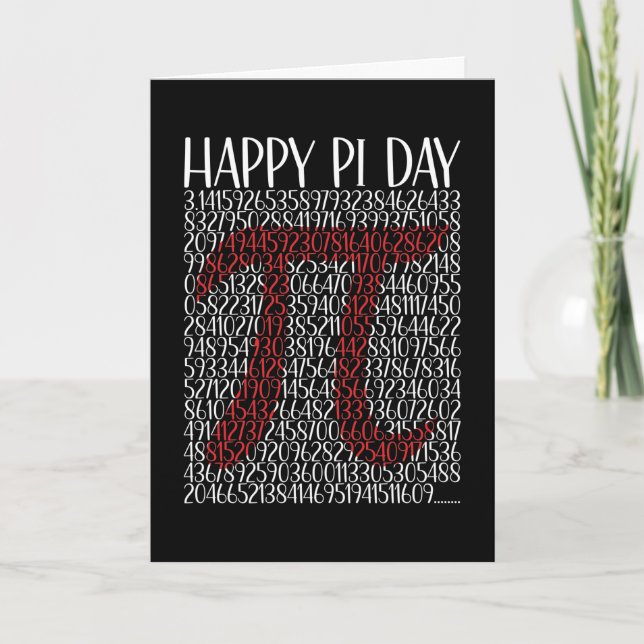 Lycklig Pi Day Pi Symbol 3.14 Kort (Framsida)