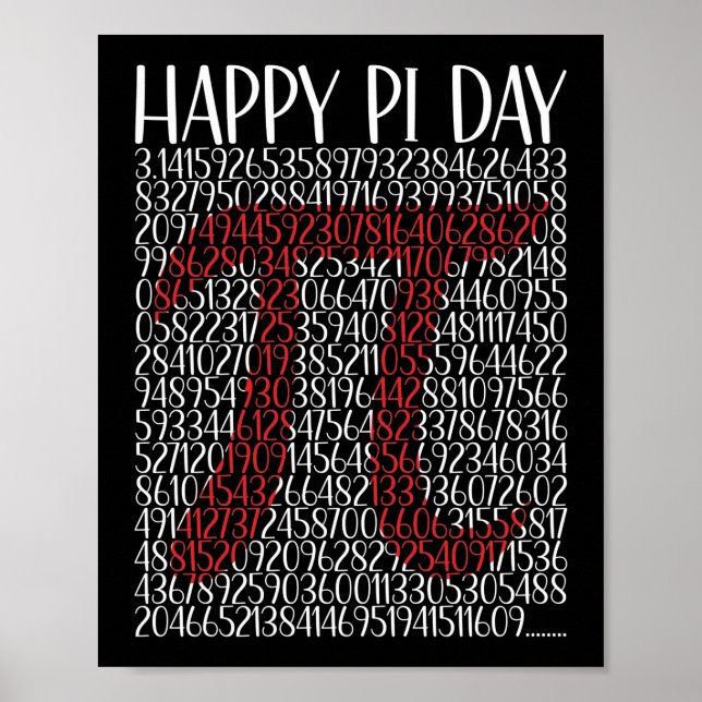 Lycklig Pi Day Pi Symbol 3.14 Poster (Framsidan)