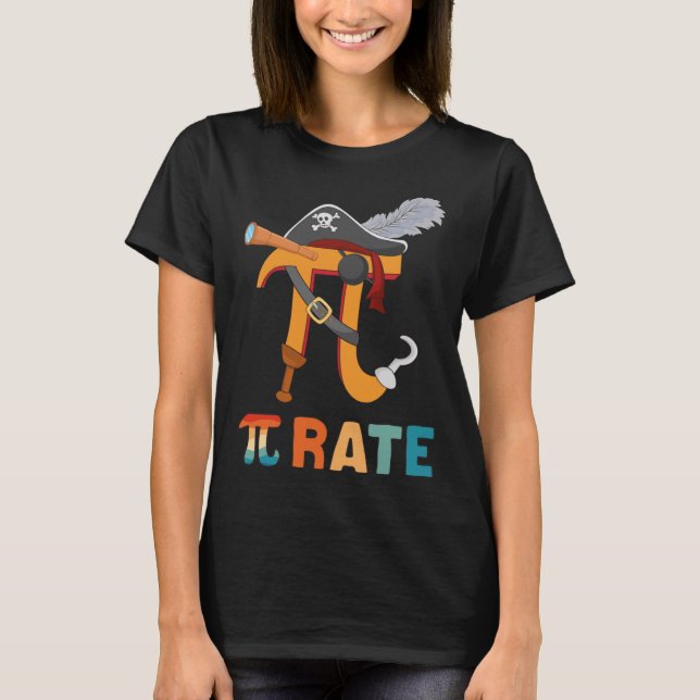 Lycklig Pi Day Pirat Funny Kids Math Teacher Mathe T Shirt (Framsida)