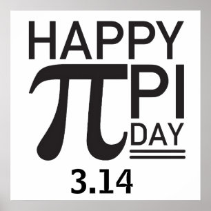 Lycklig Pi Day Poster
