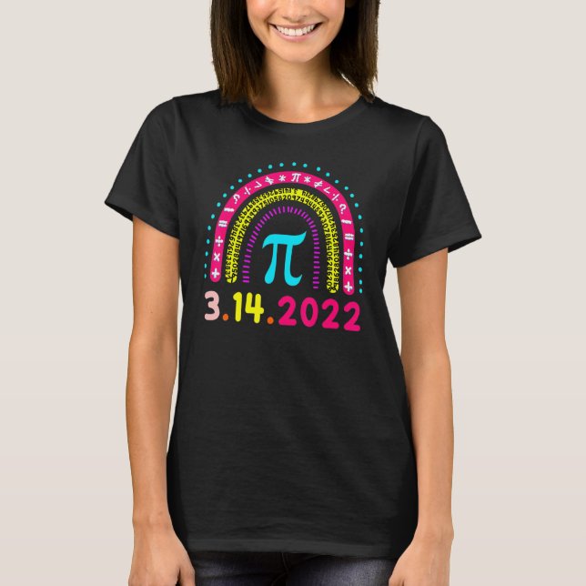 Lycklig Pi Day Rainbow Pi 3 14 Math Ematics Birth  T Shirt (Framsida)