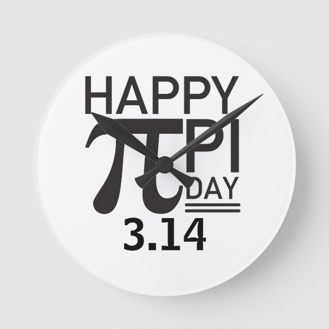 Lycklig Pi Day Rund Klocka (Framsida)